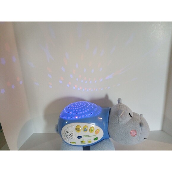 VTech Lil Critters Soothing Starlight Hippo Music White Noise Nursery Rhyme BLUE - Picture 4 of 16